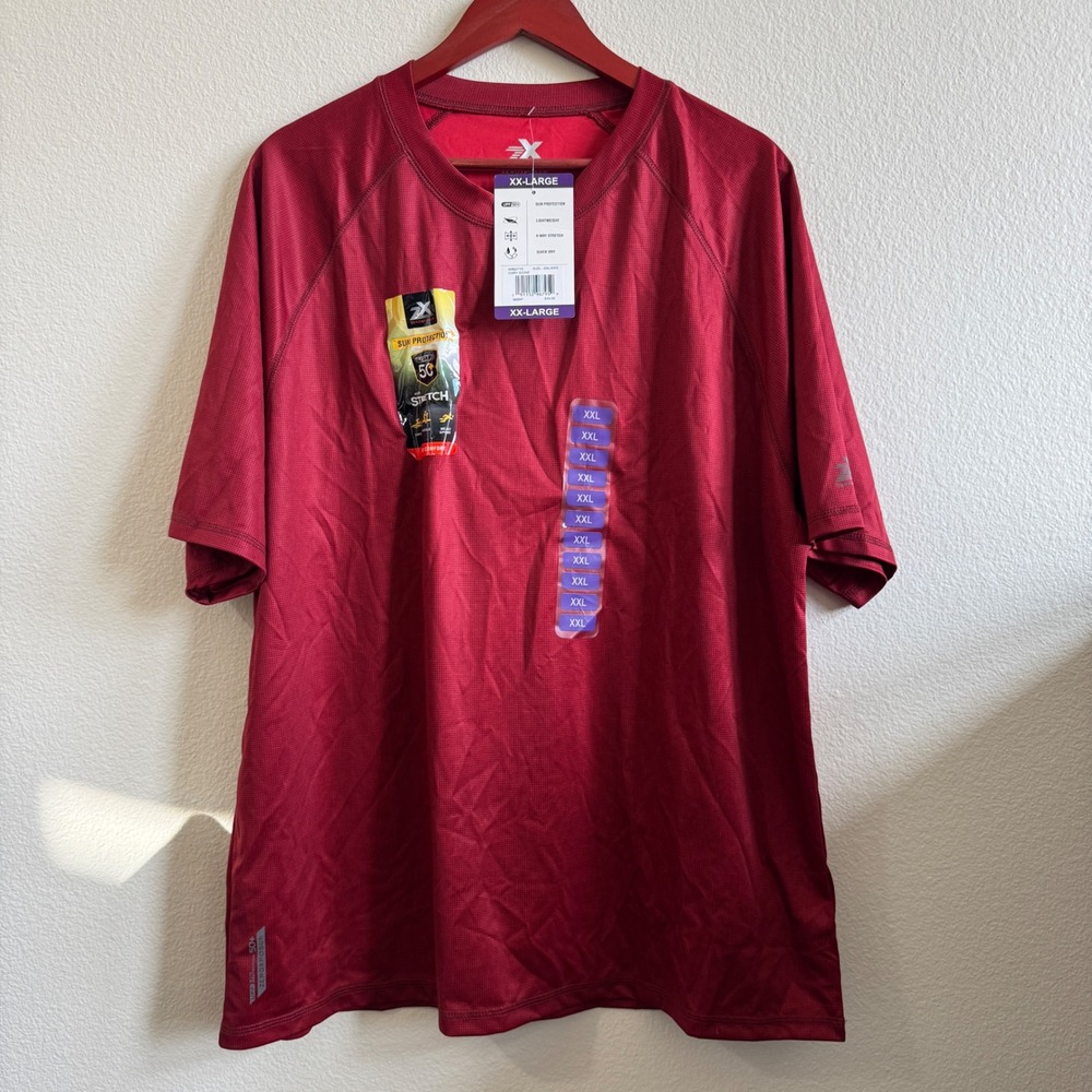 ZeroXposur Mens‎ XXL Red Sun Protection Performance T-Shirt UPF 50+ W86271S NEW